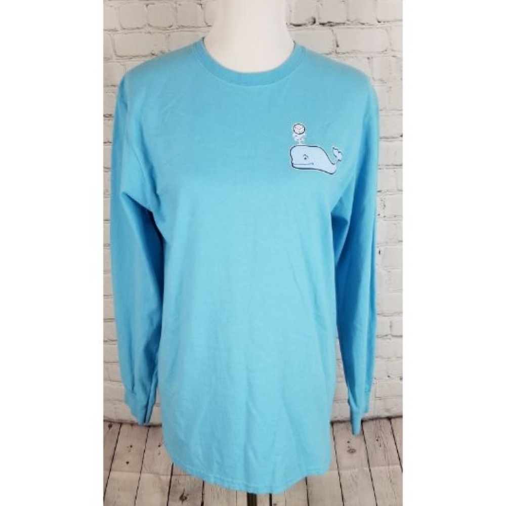 Women's Preppy Whale Volleyball blue long sleeve